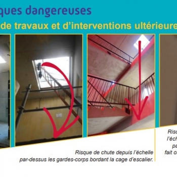 Accès sécurisé au toit depuis une cage d’escalier