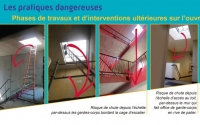 Accès sécurisé au toit depuis une cage d’escalier